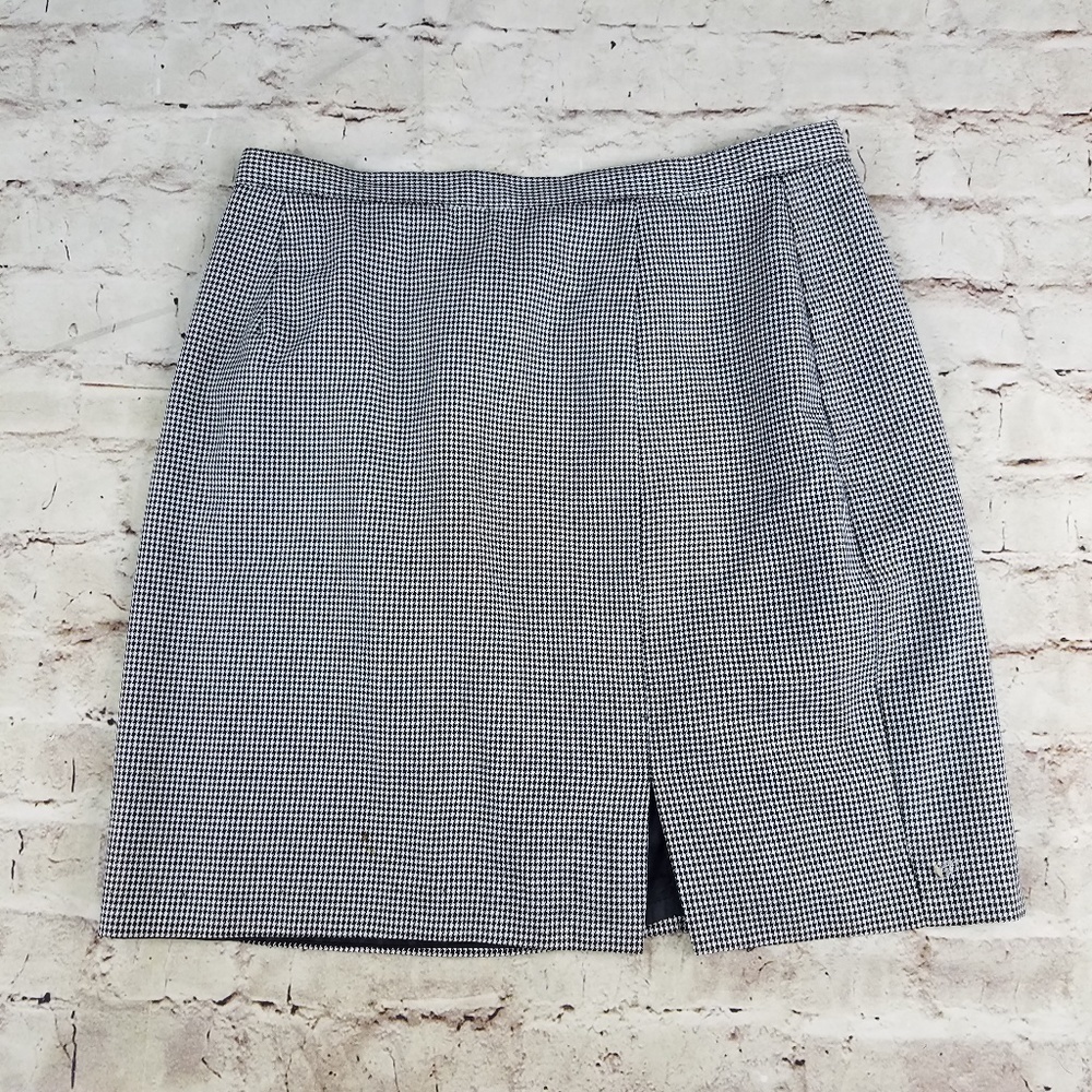 Briggs NY Black White Houndstooth Pencil Skirt 14
